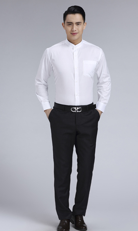 白色男款滌棉立